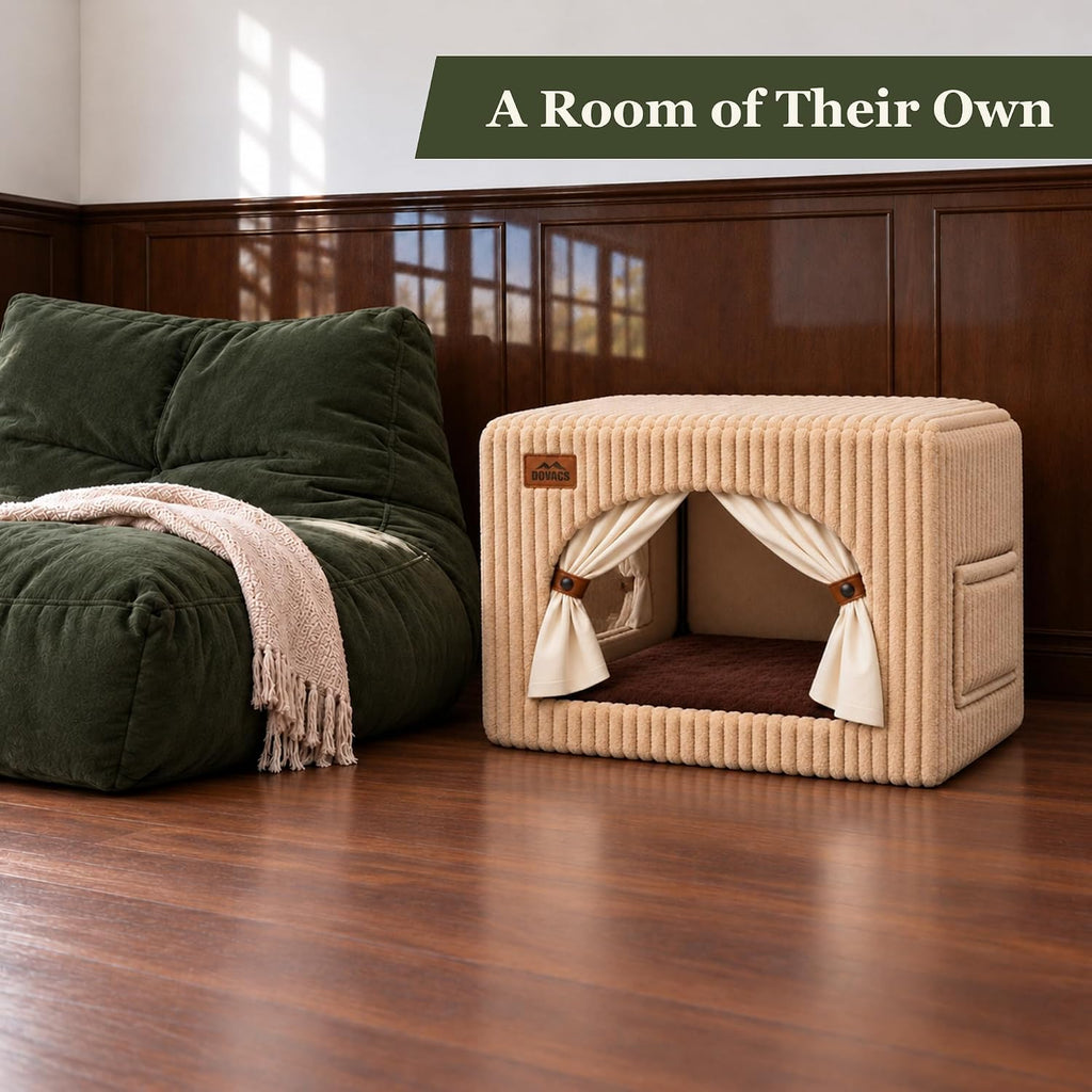 Soft-Sided Indoor Dog House, Medium, Light Brown