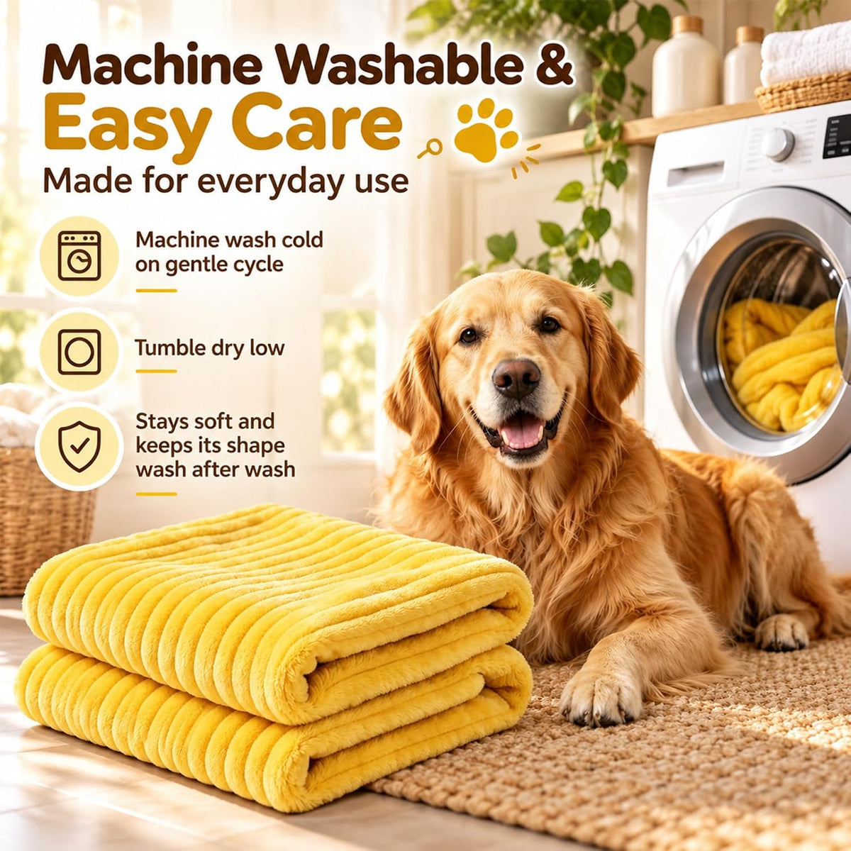 Yellow Dog Blanket, Emotional Support Blanket for Dogs，39.4" x 59.1"