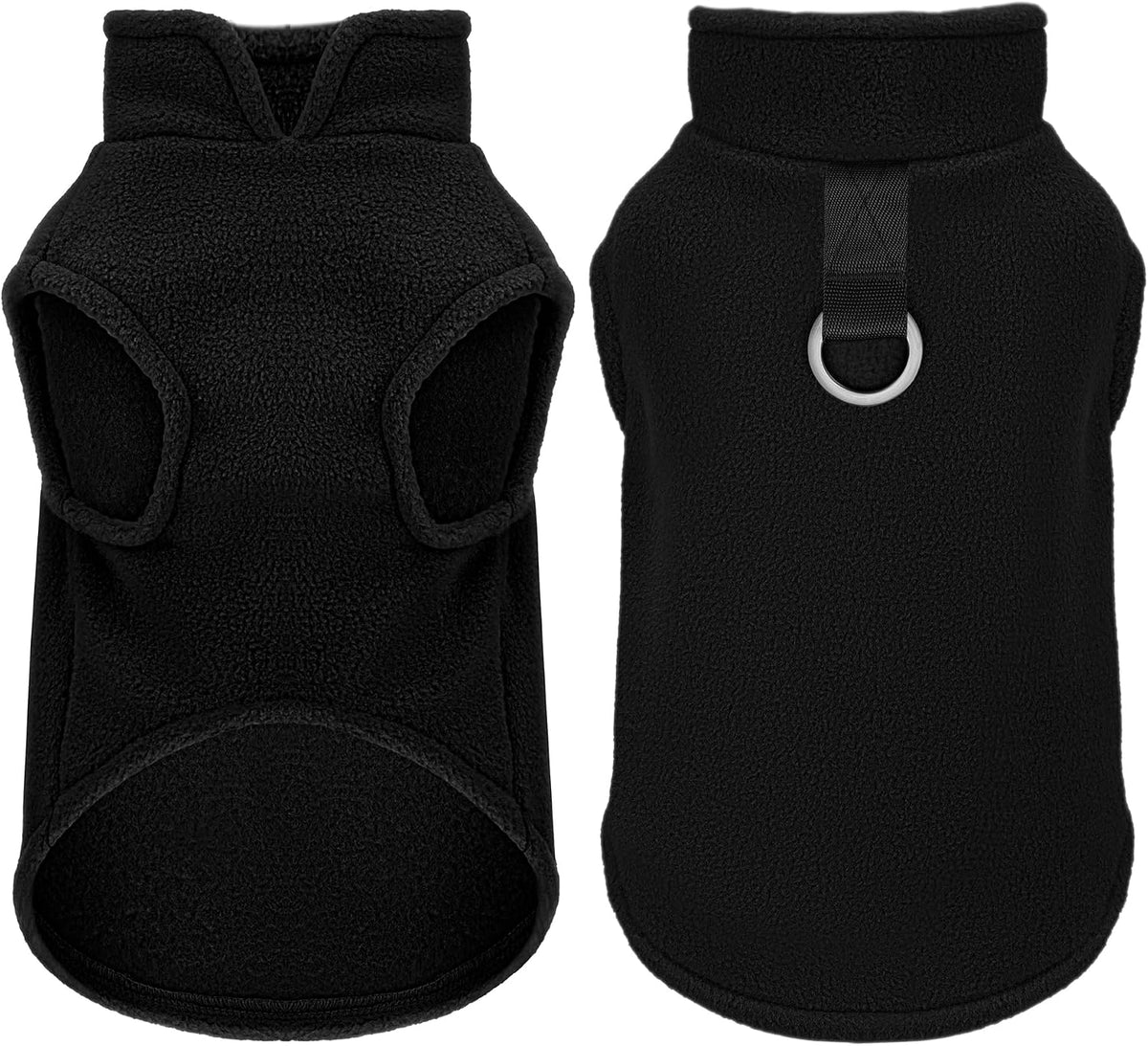 Sleeveless Vest Polyester Dog Jacket Tank Top Leash Ring Black M