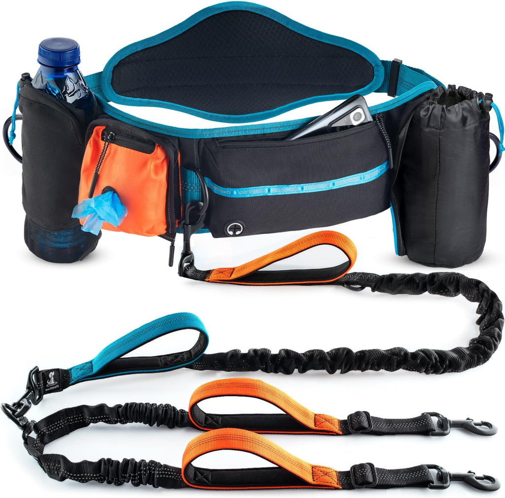 Active Pack Hands Free 2 Dogs Leash Medium & Large, Orange