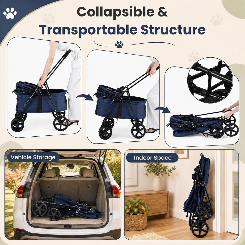 GIANTEX Pet Stroller for Small & Medium Dogs & Cats, Vet Visits & Travel