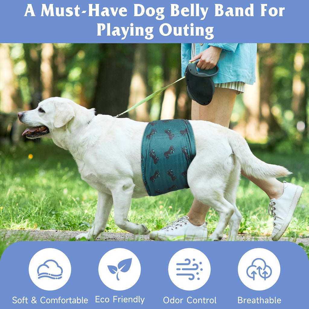 5 Pack Dog Diapers Male, Premium Belly Bands for Male Dogs, High Absorbing Male Dog Pee Wraps for Doggie in Incontinence