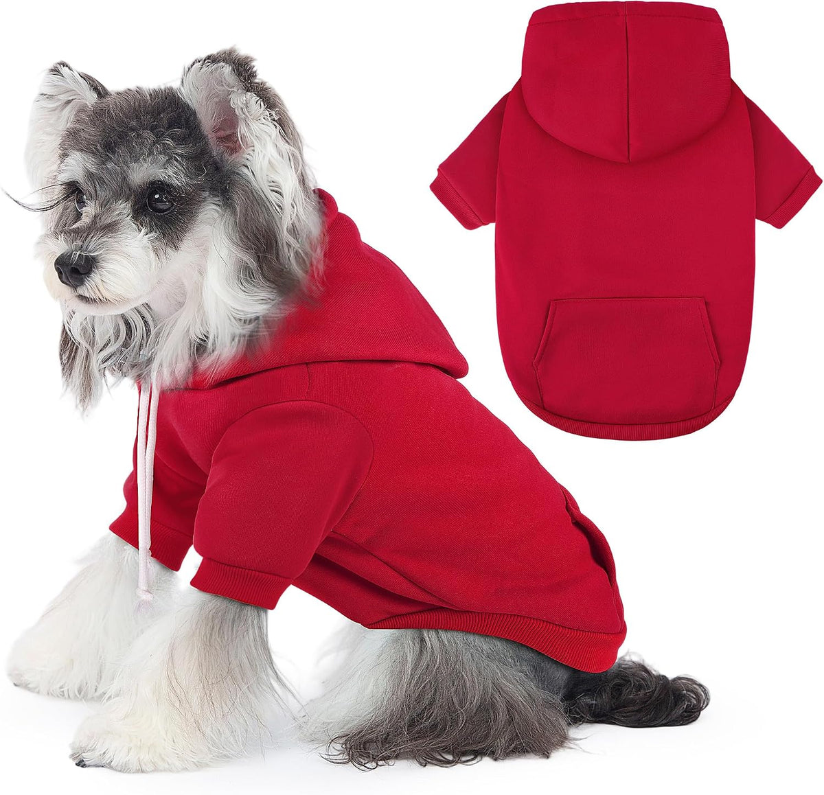 Dog Basic Hoodie Soft Dog Clothes Cold Weather Sweaters for Medium Large Dogs Cozy Fabric Warm Sweatshirt with Leash Hol