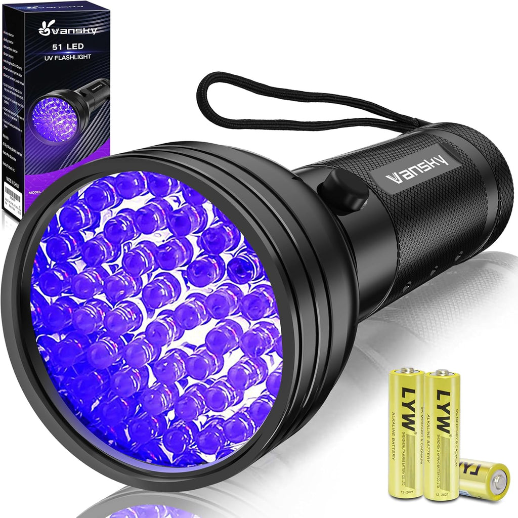Black Light UV Light Flashlight, 21 LED 395nm Ultraviolet Blacklight Flashlight Mini Pet Urine Detector for Dog/Cat, Dry