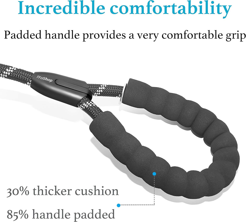 Double Dog Leash, 360° Swivel, No Tangle, Large, 25-150 lbs, Black