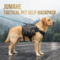 Dog Saddle Bag Gray Pet Backpack Hiking Harness Pack for Large Dogs