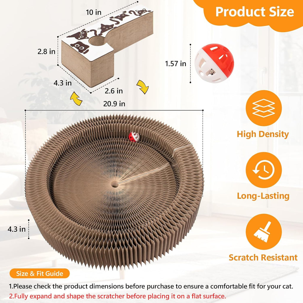 Cat Scratcher, Interactive Cat Toys for Indoor Cats Cardboard Scratch Pad