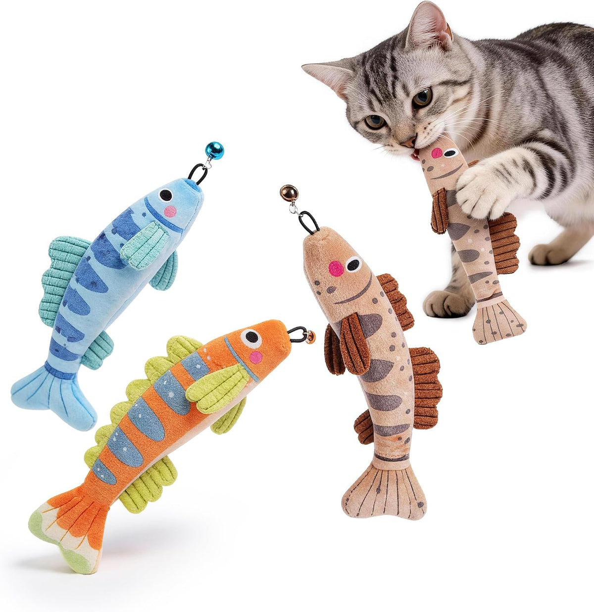 5 Pack Catnip Toys, Cat Toys with Catnip & Silvervine, Colorful Mushroom Kitten Teething & Cat Chew Toys with Different 