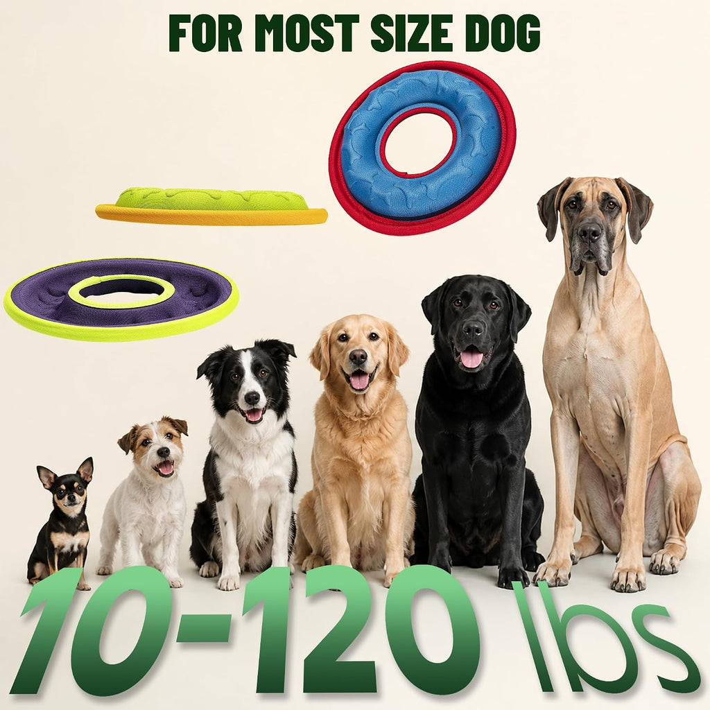 3 Pcs Flying Discs, Interactive Flyer Toys, Feedable Lightweight Catch and Fetch Toys for Small Medium Large Dogs, Float