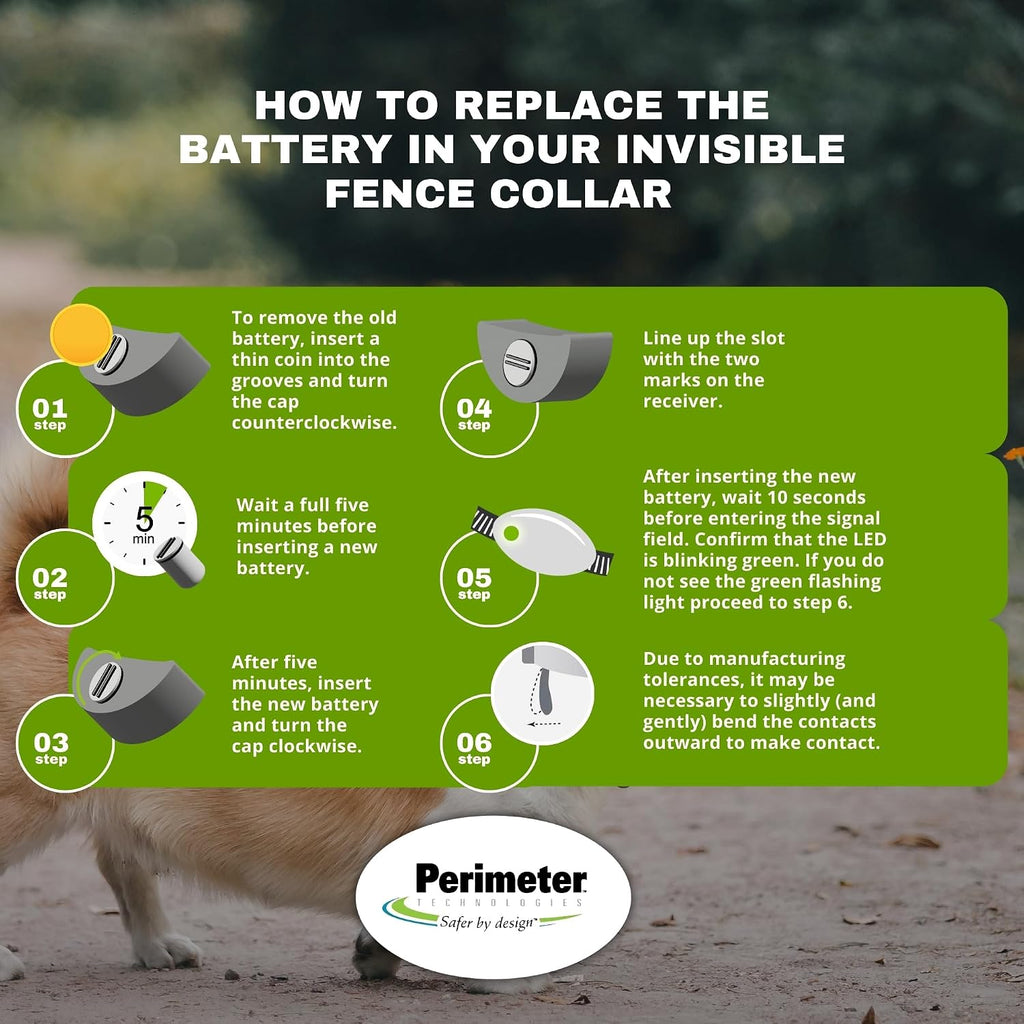Perimeter Technologies Invisible Fence Collar Battery - Brand Compatible - Includes eOutletDeals Pet Towel (2 Pack)
