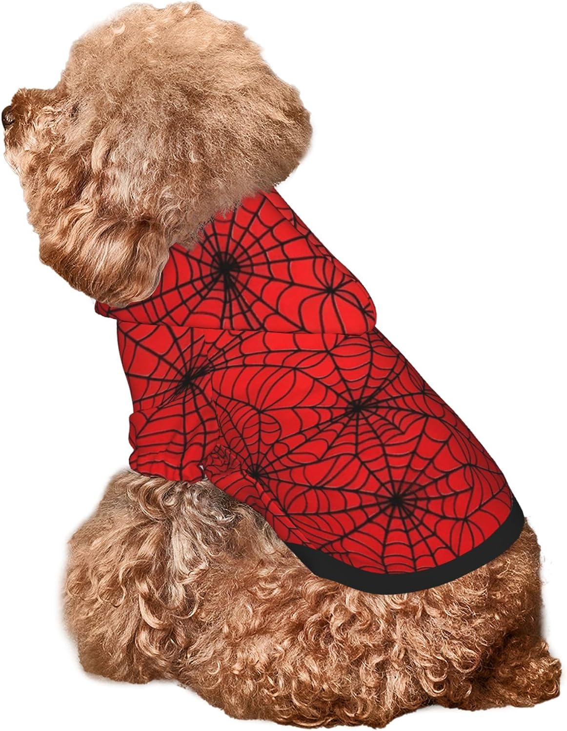 Red Spider Web Small Pet Hoodies Dog Clothes