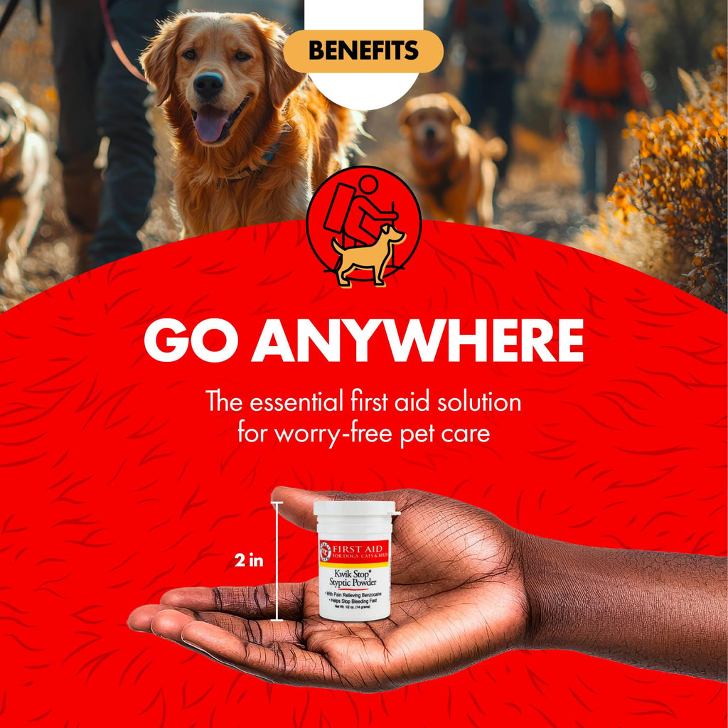 Miracle Care Kwik Stop Styptic Powder for Dogs, Cats, and Birds, 0.5 Ounce
