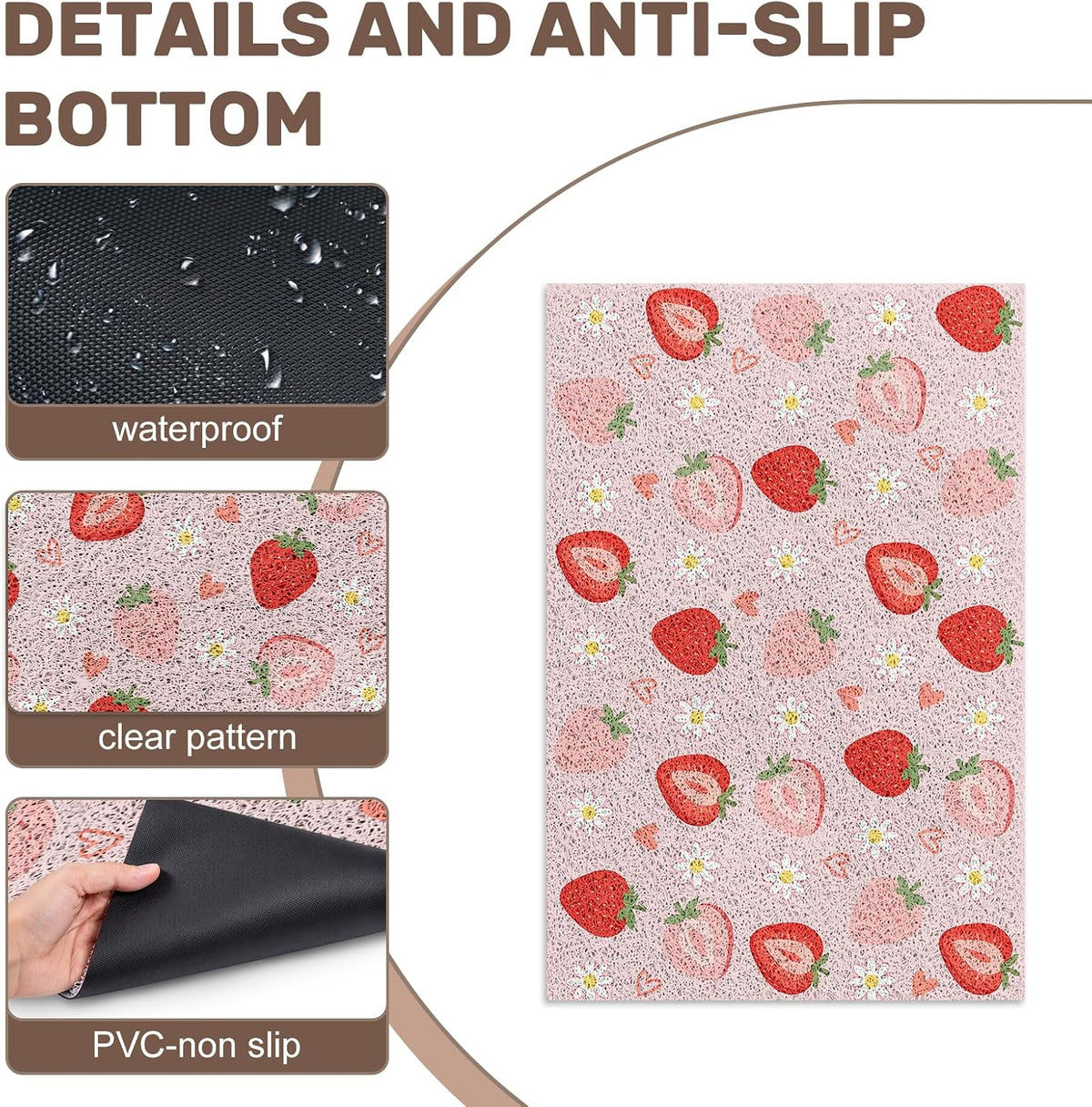 Cat Litter Mat, 24" x 16" Cute Litter Box Trapping Mat