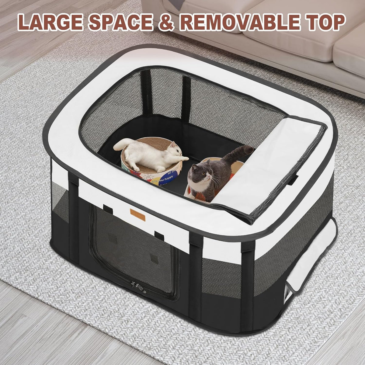 Dog Playpen - Foldable Cat Play Pens for Pubby,Kitten, Rabbit,Portable Pet Tent with Carring Bag for Indoor/Outdoor Trav