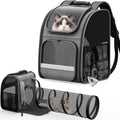 Cat Backpack Carrier with Play Tunnel, Design for Carrying Playing