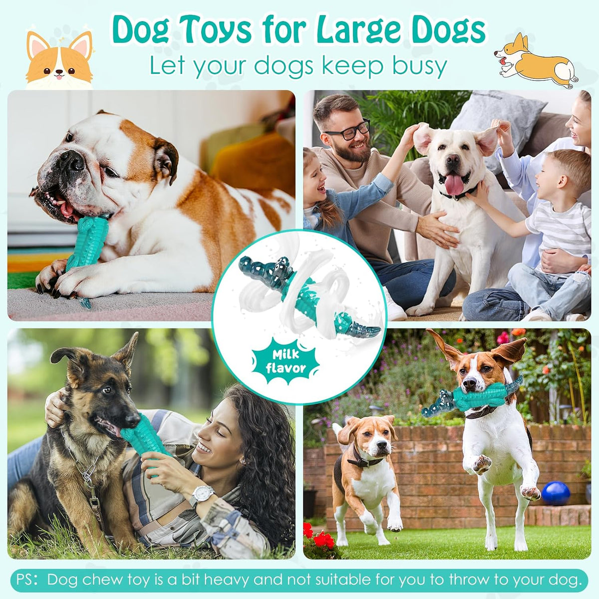 Jeefome Tough Dog Toys for Aggressive Chewers, Dog Chew Toys for Large Dogs