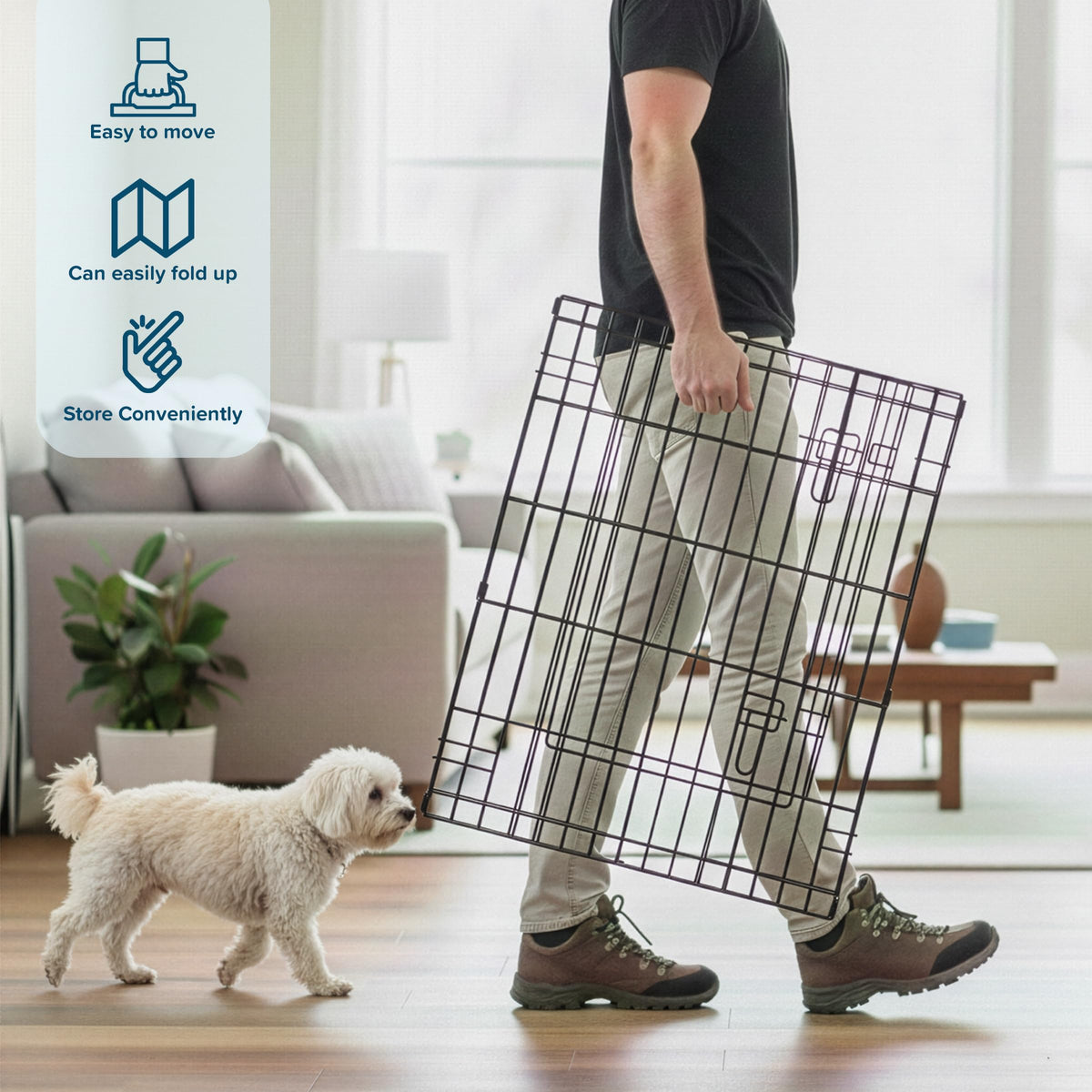 Dog Playpen - Foldable Metal Exercise Puppy Play Pen with 8 24x30in Panels - Indoor/Outdoor Pen with Door for Dogs, Cats or Small Animals by PETMAKER