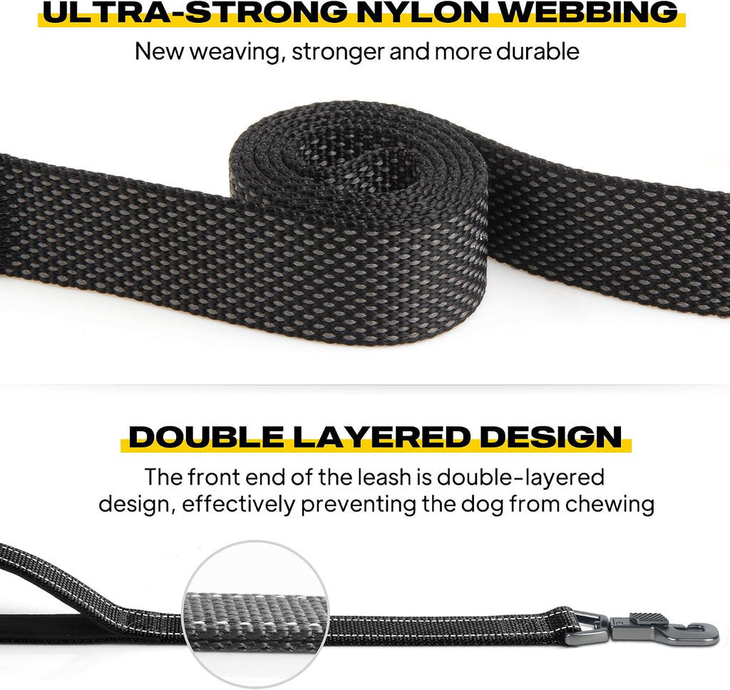 Fida Heavy Duty Dog Leash for Medium Large Dogs, 4 FT, Dual Padded Handles