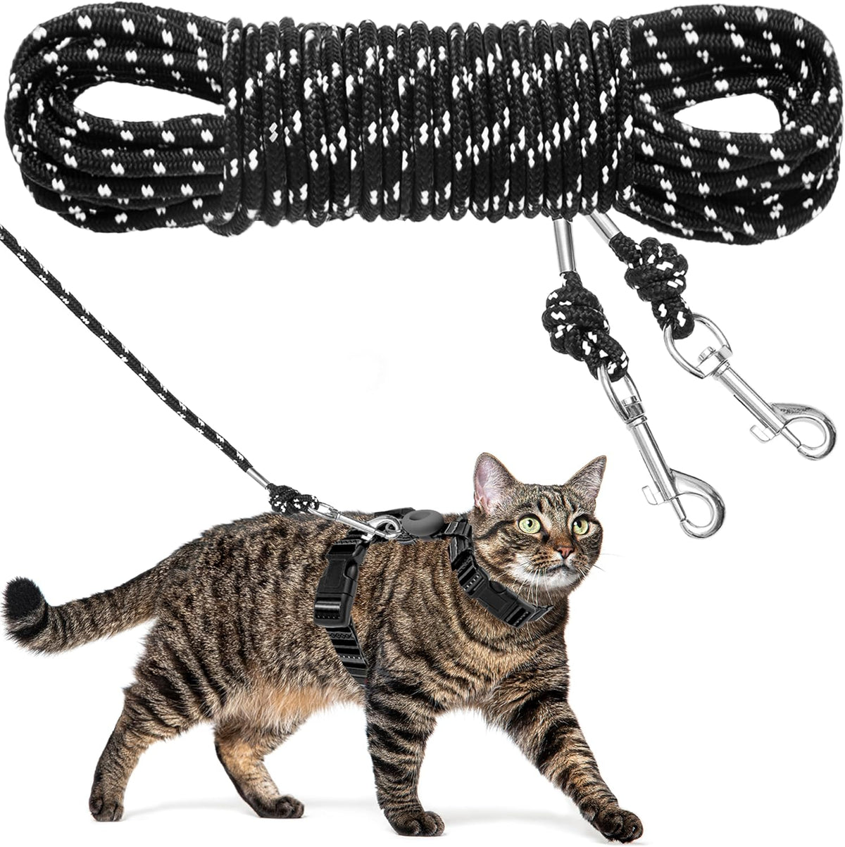 Long Cat Leash Reflective Pet Rope for Yard Walking Training Outdoor Use