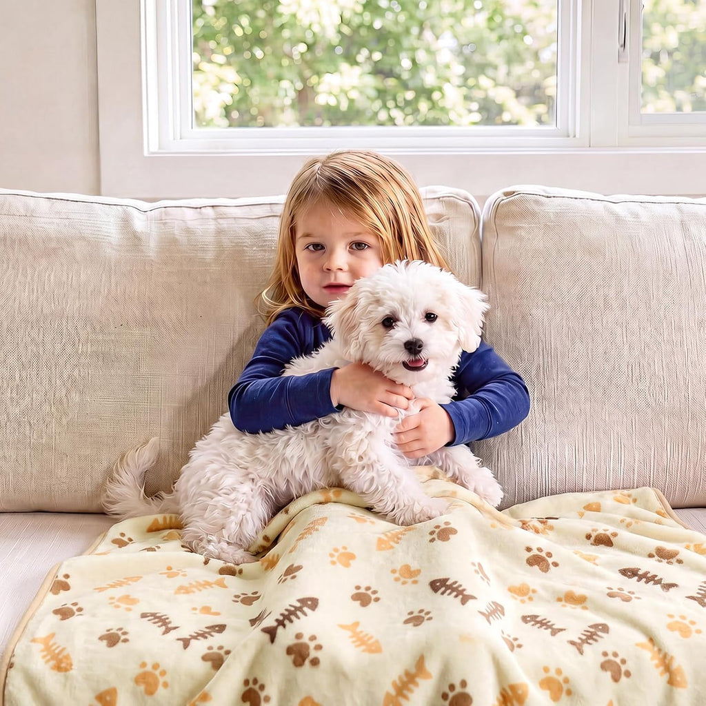 Luciphia 3 Pack Cute Cat Blankets Cozy Small Throw for Pet Puppy,23"x16"