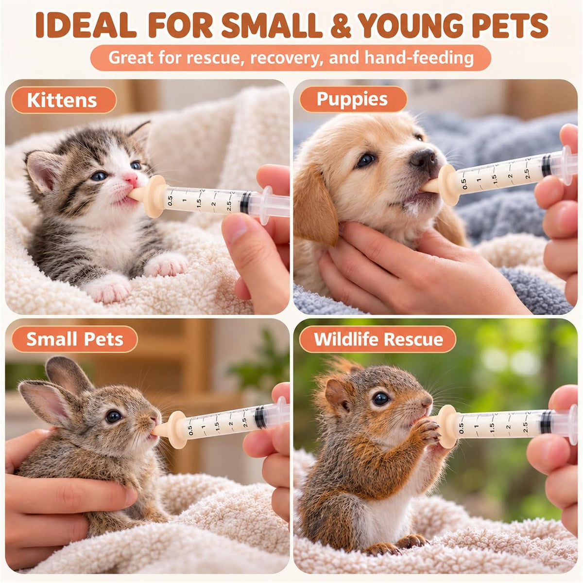 18 Pcs Miracle Nipple For Kittens Kit - For Newborn Kittens,Puppies,Rabbits