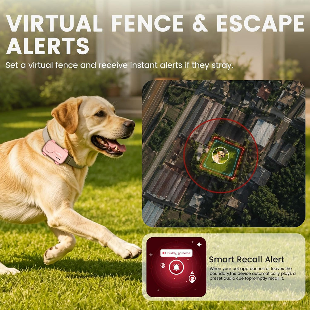 AI GPS Dog Tracker, 2-Way PetChat & Emotion Detection, Virtual Fence