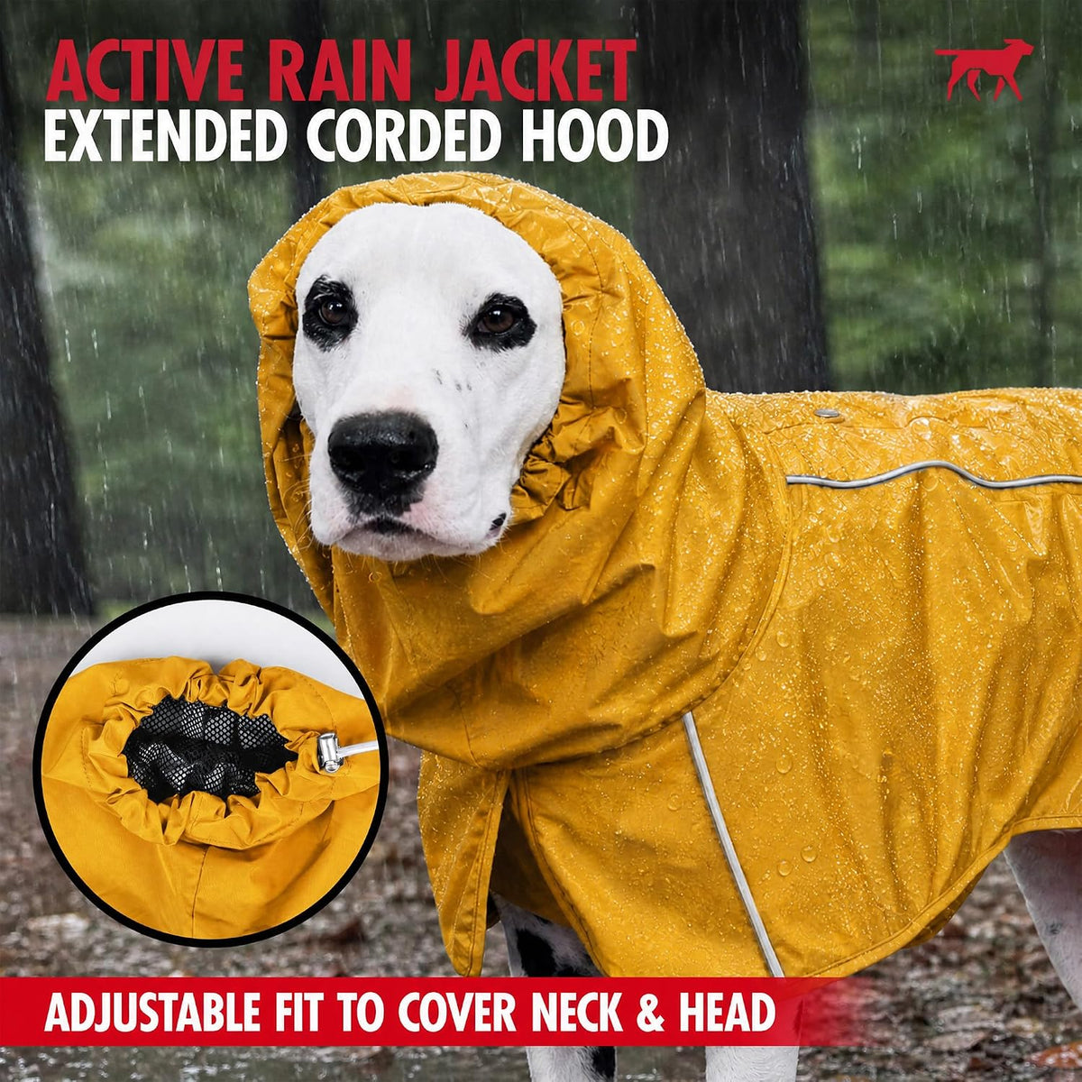 Tuff Pupper Waterproof Dog Raincoat | Full-Body Windproof Rain Jacket for Dogs | Reflective Strips | Breathable Mesh Lin