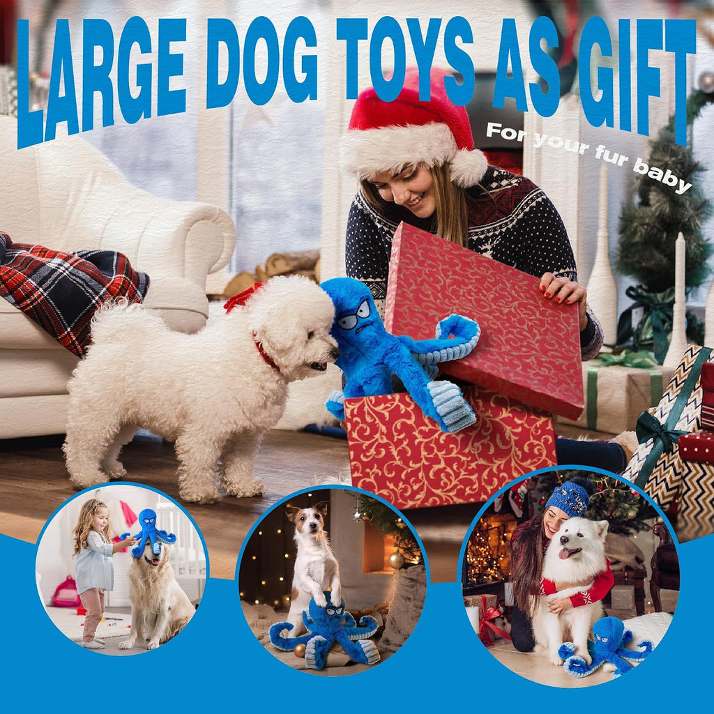 LEGEND SANDY Tough Dog Toys, Stuffed Chew Large Dog Toys to Keep Them Busy, Interactive Squeaky Tug of War Doggie Toy, C