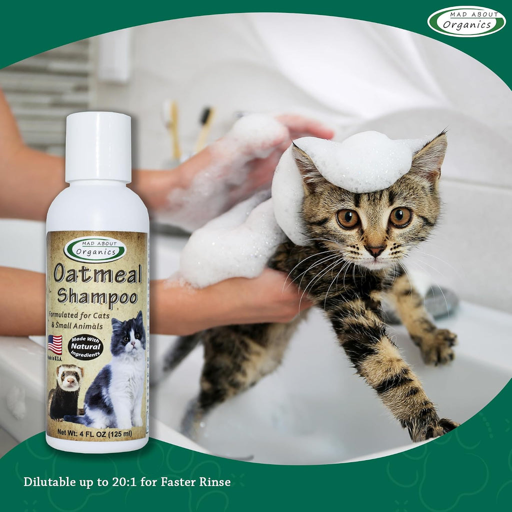 Oatmeal Shampoo for Cats & Small Pets – Gentle, Balanced Formula for Skin & Coat Health – Comforts Dry Skin Care for Sma