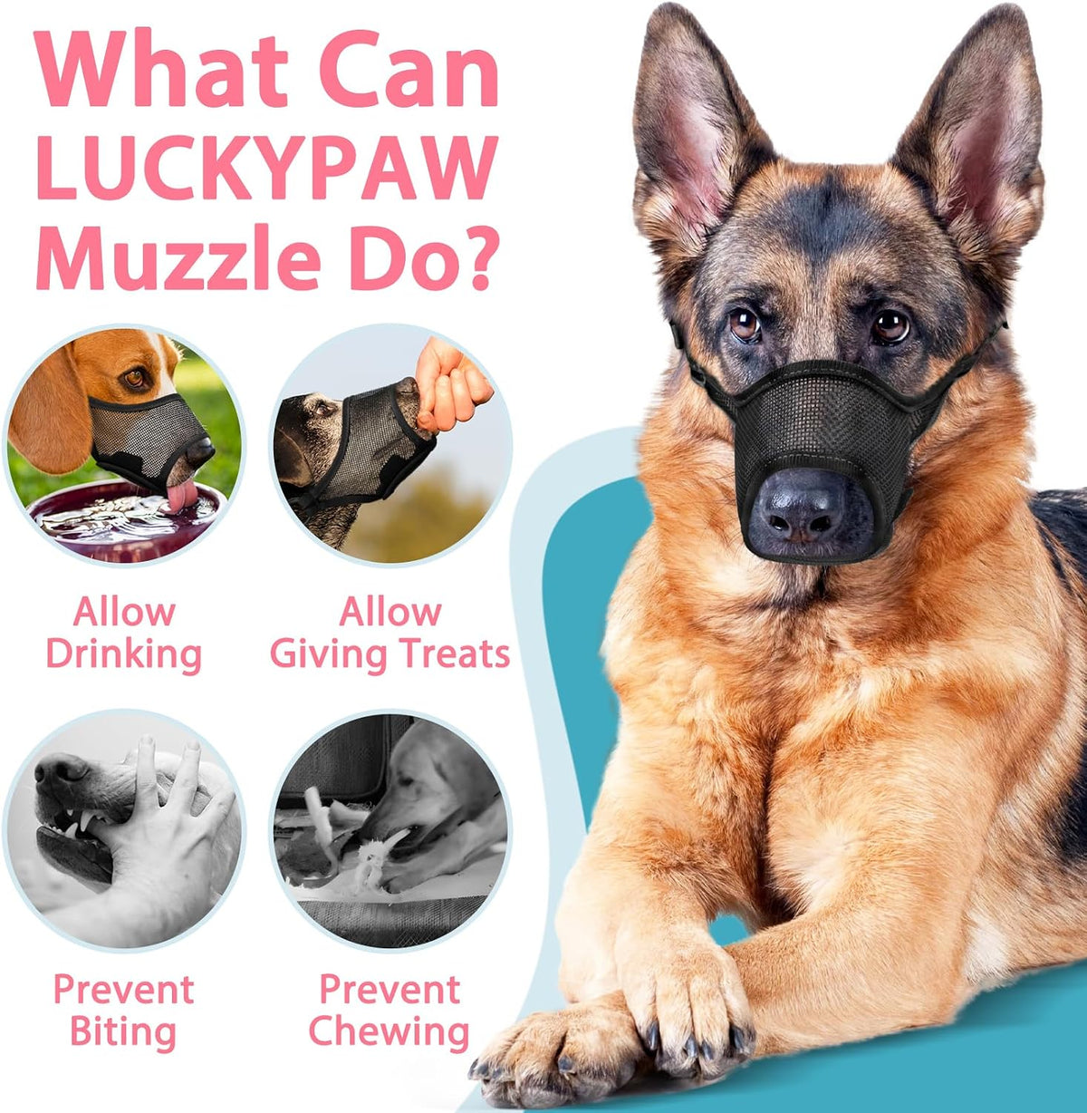 Dog Muzzle for Large Medium Small Dogs German Shepherd Labrador