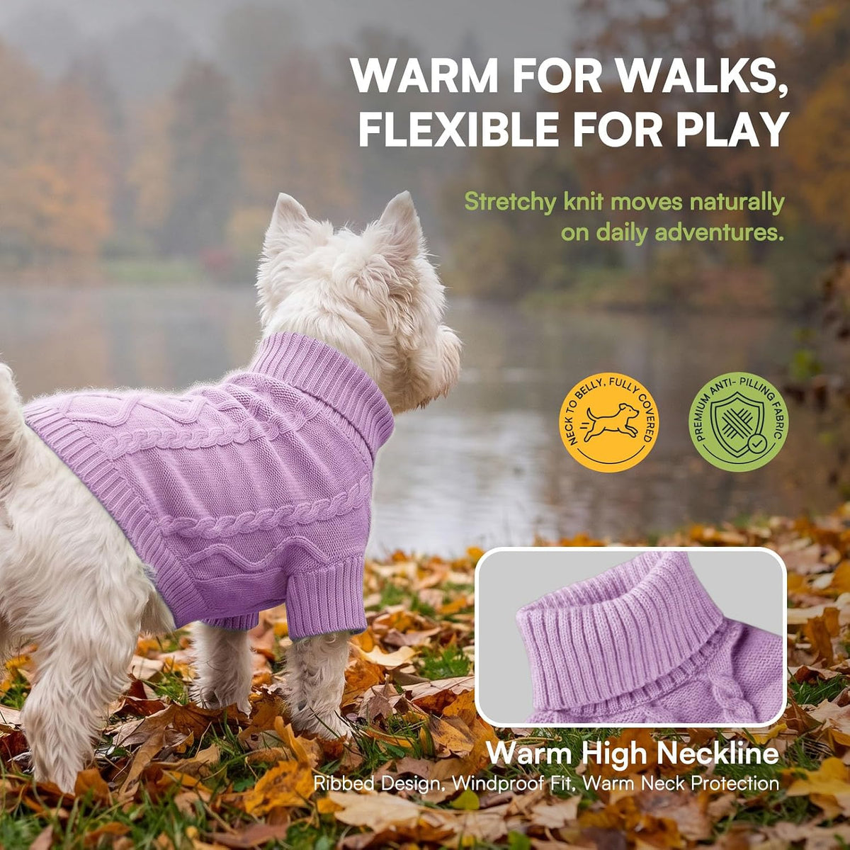 Small Dog Sweater for Small Dogs Girl, Winter Dogs/Cats Pullover