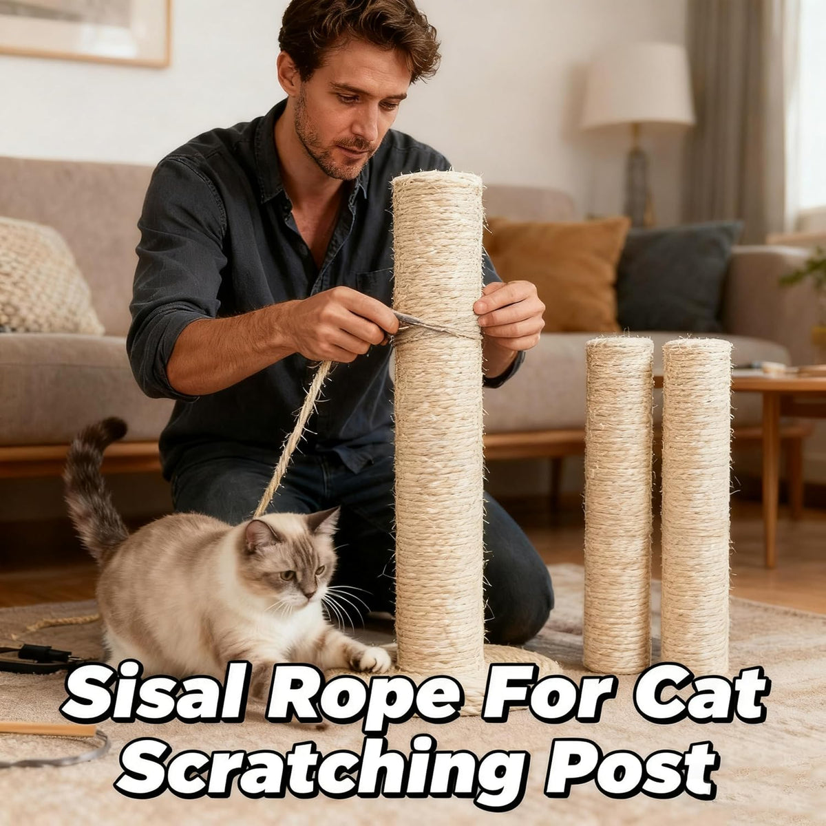 164 Feet Sisal Rope for Cat Tree & Scratching Post Replacement