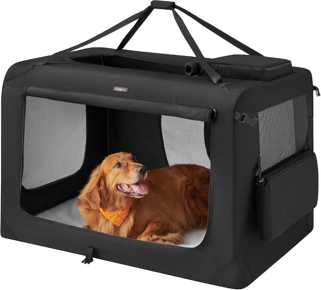Feandrea Collapsible Dog Crate, Portable Pet Travel Crate, 30 Inches