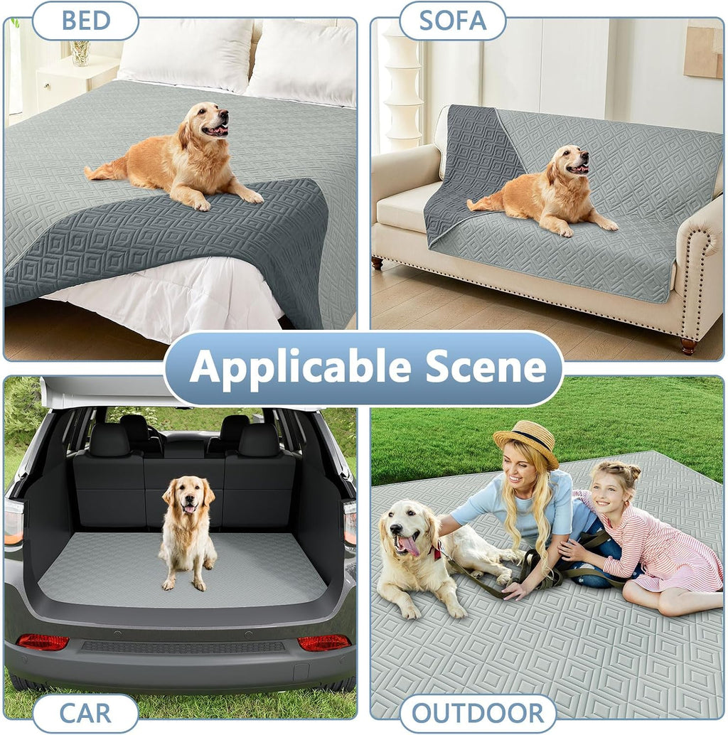 Waterproof Reversible Dog Blanket, Pet Blanket for Sofa Couch