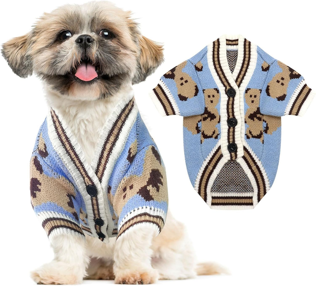 Small Dog Sweaters Cardigans Clothes for Small Medium Dogs Boy Girl