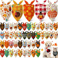 60 Pcs Fall Dog Bandana Bulk Thanksgiving Pet Scarf, Turkey Pattern