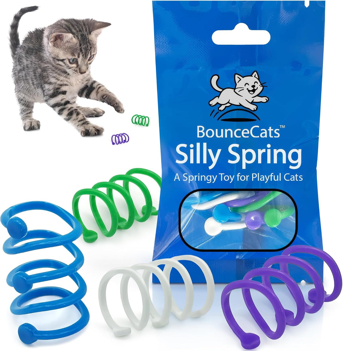 12 Pack Cat Spring Toys Bulk Set for Indoor Cats and Kitten Toys