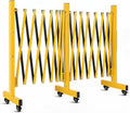 IDEALHOUSE 11FT Expandable Metal Safety Barricade Gate with Wheels