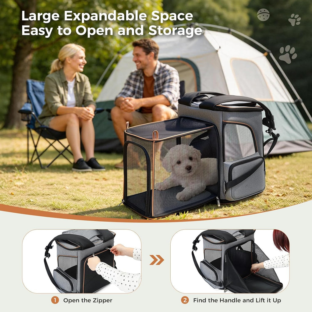 Lekereise Pet Carrier Backpack Expandable Cat Backpack Carrier for Small Dogs Large Cats Puppies, Dog Backpack Carrier f