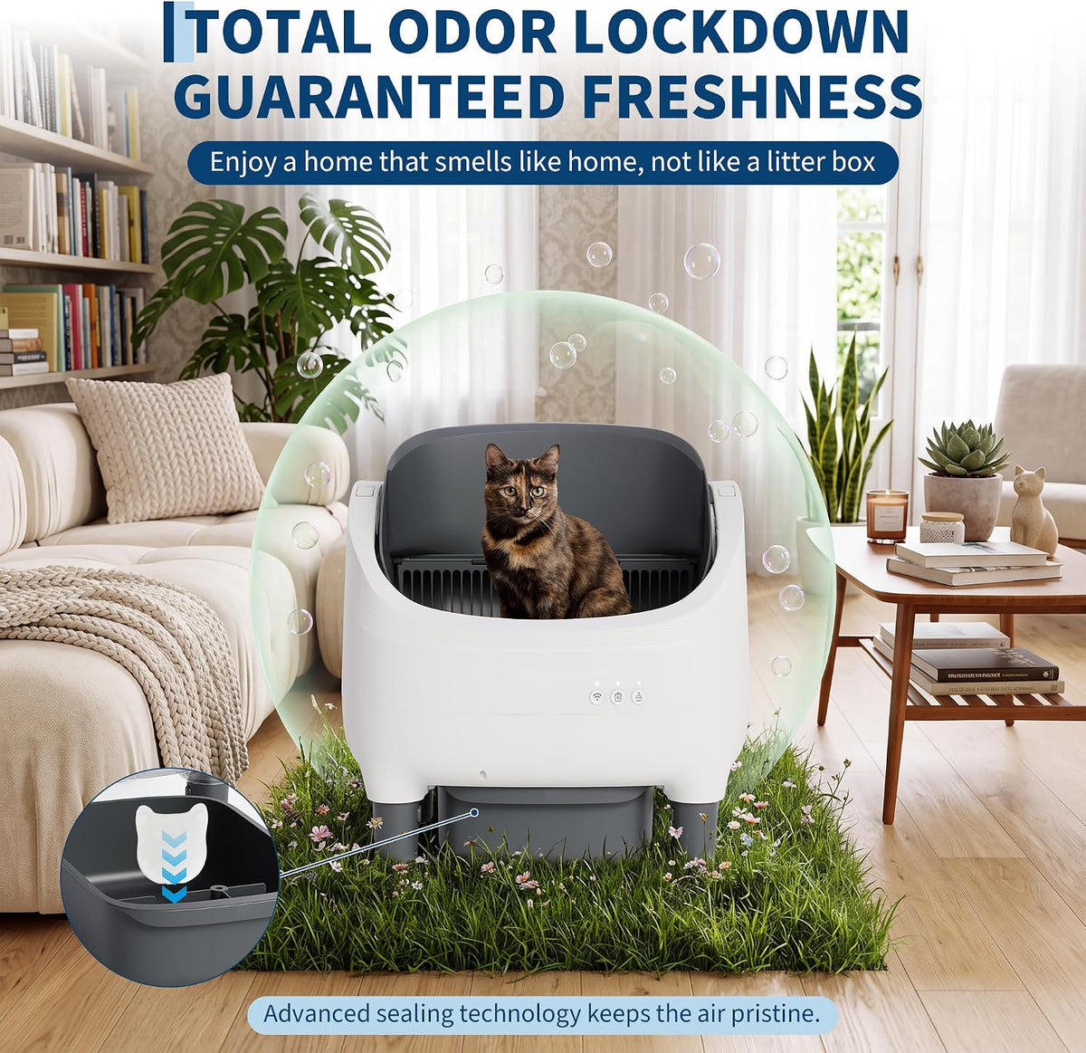 Self Cleaning Litter Box for Multiple Cats, Smart Automatic Litter Box
