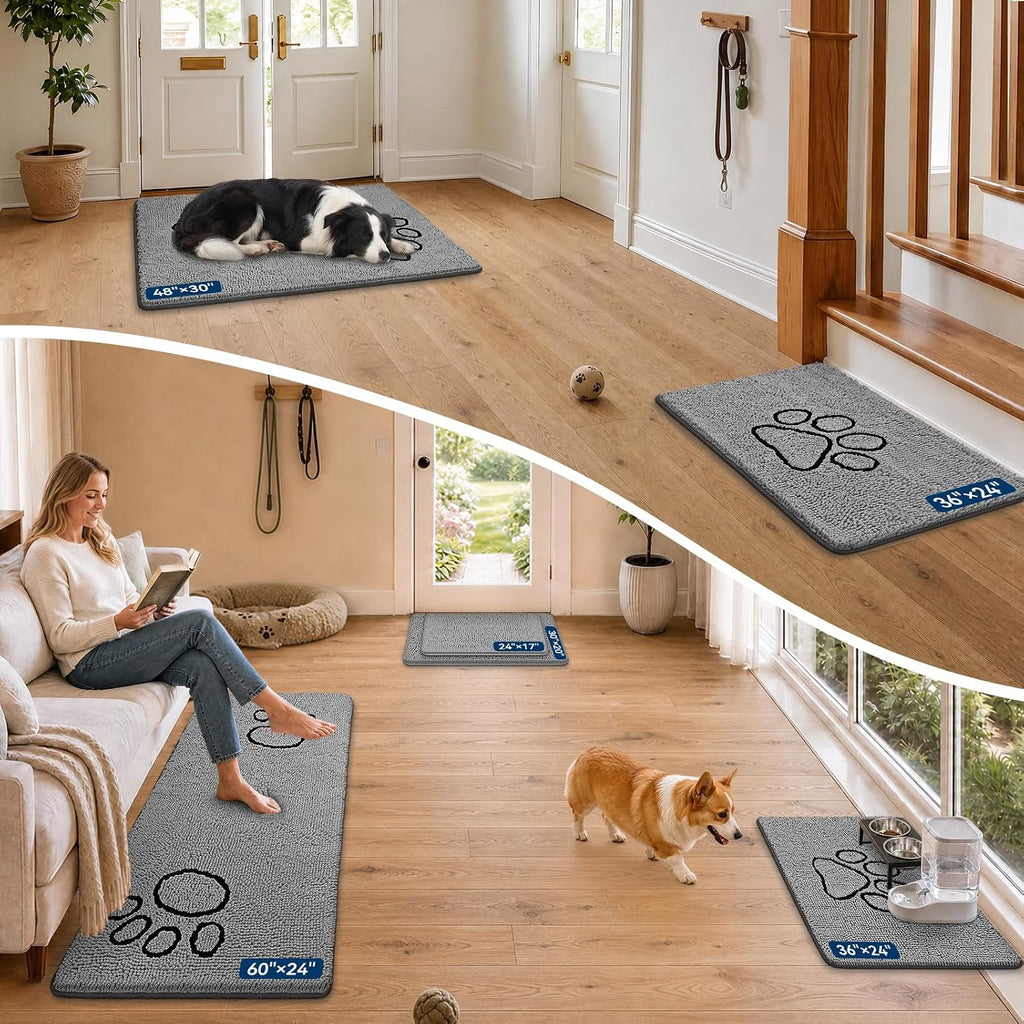 Super Absorbent Dog Door Mat, 30"*20" Anti Slip Mat for Muddy Paws