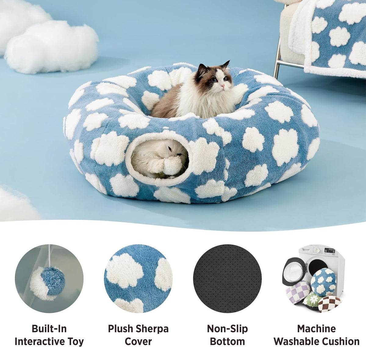 Lesure Donut Original Design Cat Tunnel Bed Kitten Toys for Puppy Bunny