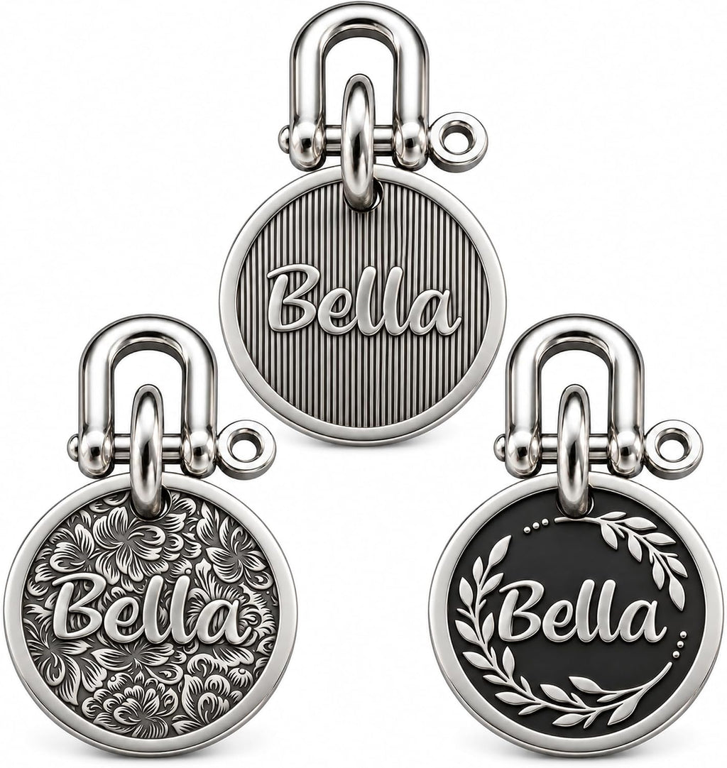 BONBOY Personalized Dog ID Tags, Custom Copper-Nickel Alloy Pet Name Tag