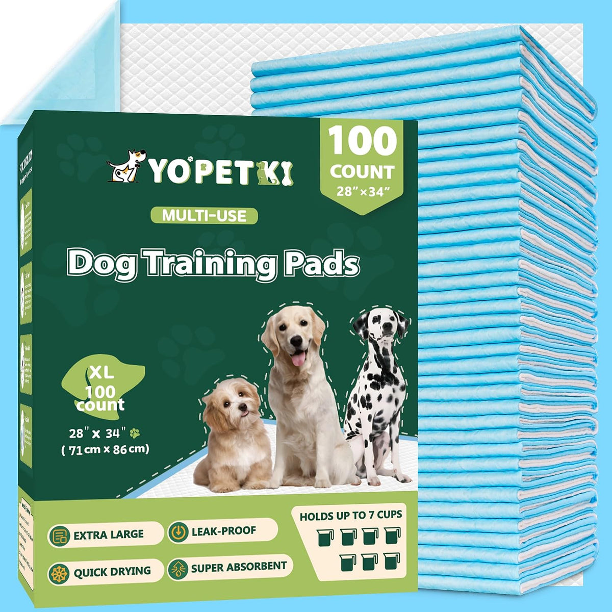 60 Count Extra Large Dog Pee Pads 28" x 34", Super Absorbent X-Large Puppy Pads Disposable Dogs Training Pads, Quick Dry