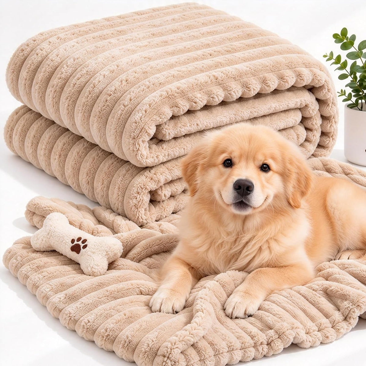 Emotional Support Blanket for Dogs, Yellow Dog Blanket for Dogs Calming Security Pet Blanket, Machine Washable for Sofa,