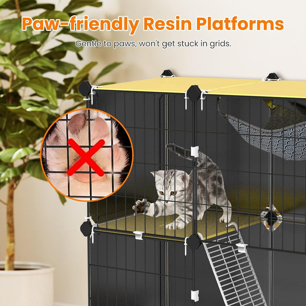 3-Tier Cat Cage, Indoor Cat Playpen with Litter Box for 1-2 Kittens