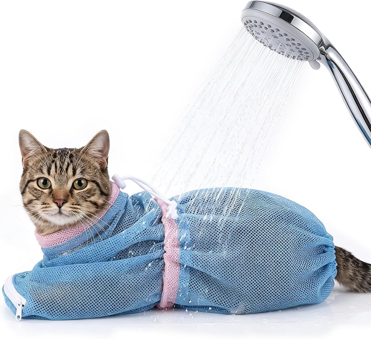 Cat Wash Bag, Adjustable Breathable Mesh Pet Restraint Bag