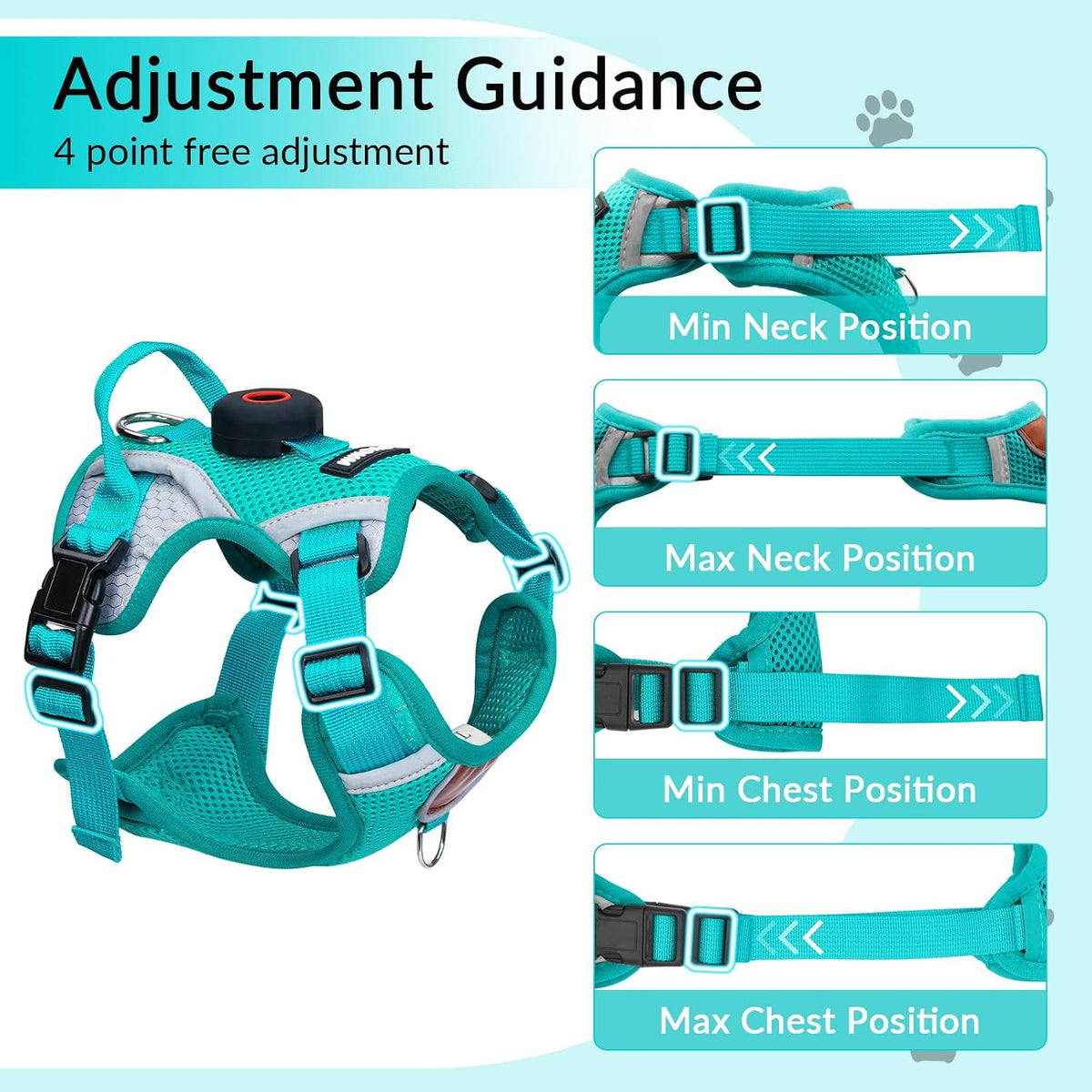 Cat Harness and Leash Set with AirTag Holder: Upgraded Escape Proof Vest with Lead for Small Dog Puppy Large Cat Walking