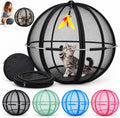Rolling Cat Hamster Ball for Outside, Giant Mesh Cat Ball Cage Playpen，Blac