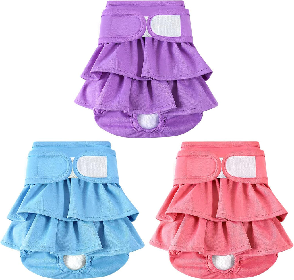 Washable Dog Diapers Female 3 Pack Reusable Highly Absorbent Doggie Diaper, Flexible Doggy Diaper Female Durable Leak-Pr